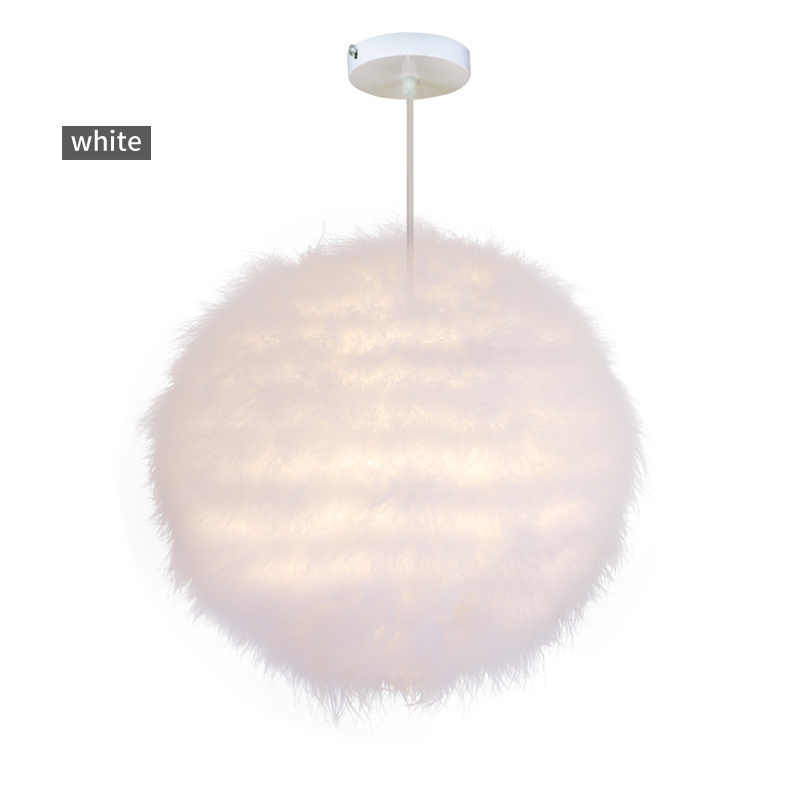 Newest High Quality Spheroid Feather Lamp  Bedroom Light Decorative Lamp Pendant Lightings Droplight Hanging Fixtures