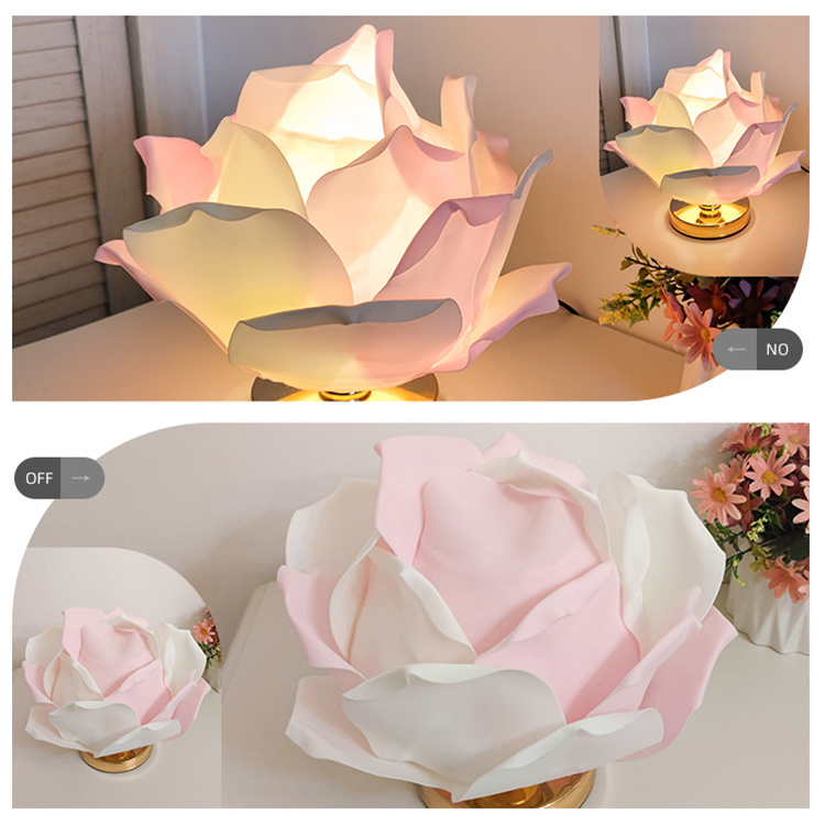 Decoration Cute Rose Flower Light Beautiful Night Lighting Decor Home Bedside Bedroom LED Table Lamp