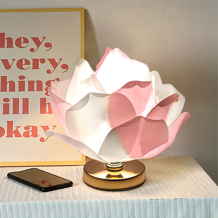 Decoration Cute Rose Flower Light Beautiful Night Lighting Decor Home Bedside Bedroom LED Table Lamp