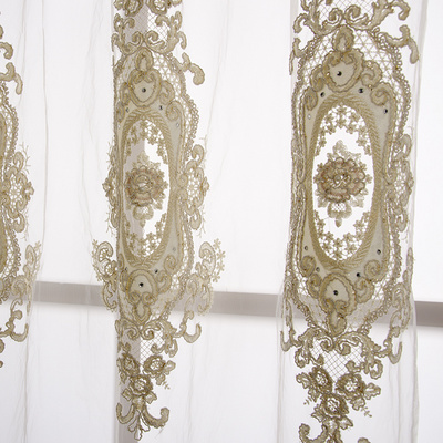 Wholesale Royal turkish Designs embroidery sheer curtain for the bedroom living room