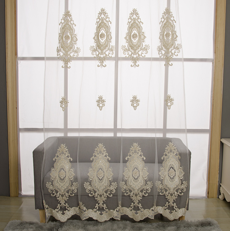 Wholesale Royal turkish Designs embroidery sheer curtain for the bedroom living room