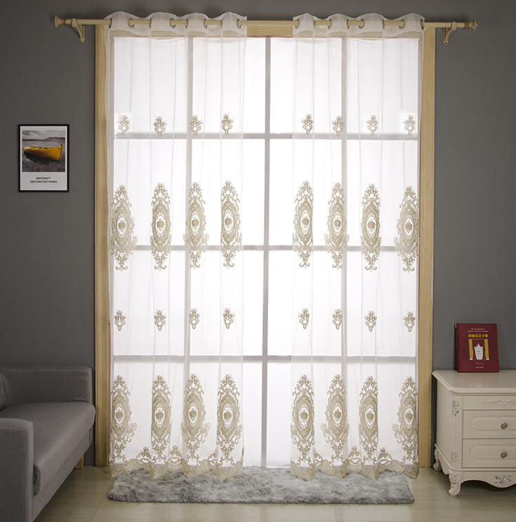 Wholesale Royal turkish Designs embroidery sheer curtain for the bedroom living room