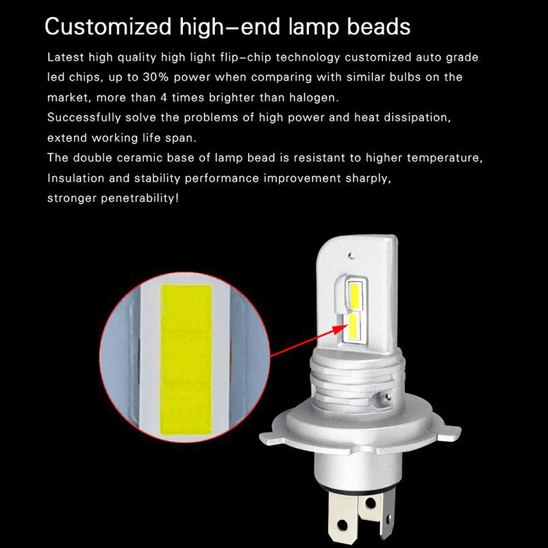 Factory Made H11 LED Headlight Bulb 6000LM 100W Canbus 6000K White H8 H9 H10 H16JP Lampadina a led automotive Car Accessories