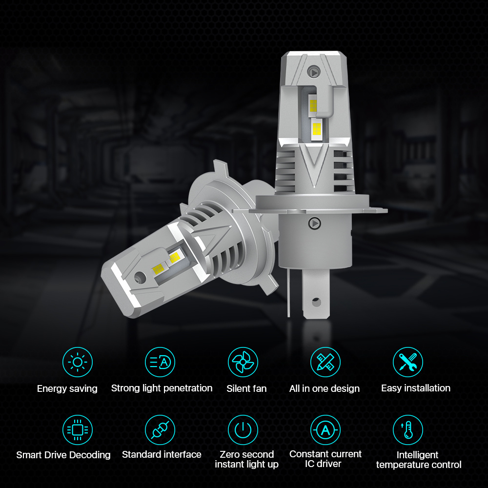 Factory Price Mini Size H4 H7 H18 LED Headlight 80W Canbus 10000LM CSP 3570 H1 H3 H11 9005 9006 AMPOULE LED 12V Auto Accessories