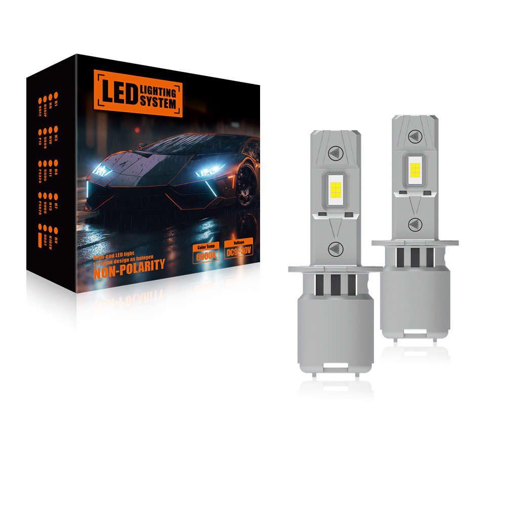 LEISHEN Mini Size Led Headlight 80W Canbus 10000LM Super Bright LED Headlight Bulb 6500K White 12V Car Accessories