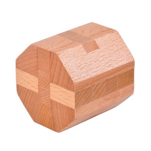 Wholesale 3d Wooden Kids Educational  Lock Puzzle Toys Chinese Wooden Block Kongming Lock Adult  Brain Puzzle