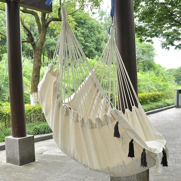 Swing Rope Outdoor Hammock Portable Folding Indoor Balcony Hanging  Chair Wholesale with Cushion