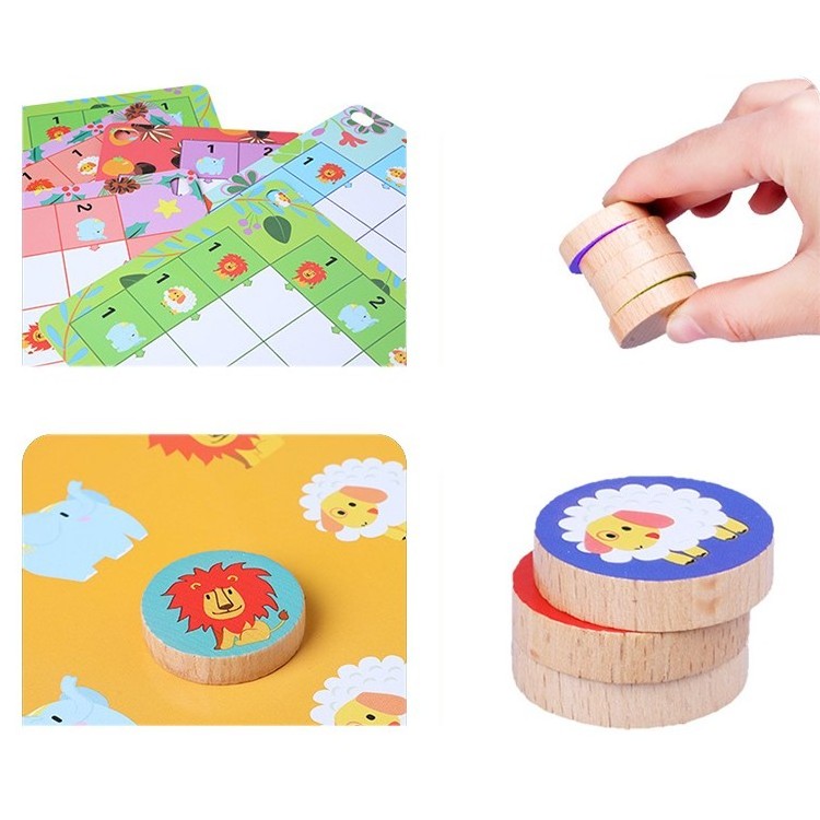 Factory Customized Portable Wooden Puzzle Kids Logic Educational Toys Jungle Animals Sudoku Magnetic Pieces Tin Box Board Game