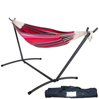 Hammock with Steel Stand 2 Person Double  Heavy Duty Portable for Camping and Outdoor Adjustable with Carrying Bag