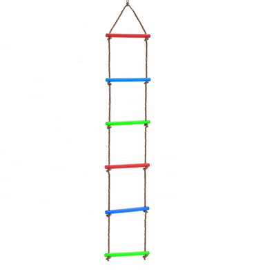 Backyard Swing Climbing Wooden Rainblow Rope Ladder Hanging for Kids Children Playground Exercise Toy