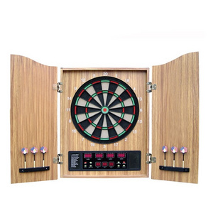 Luxury Sisal/Bristle Steel Tip Dartboard & Cabinet Bundle Wood Case