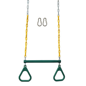 Trapeze Bar with Rings Heavy Duty Steel with Plastic Coated Chains for kids