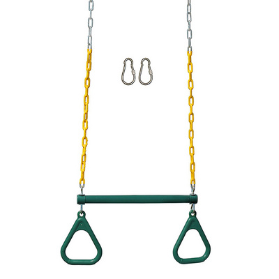 Trapeze Bar with Rings Heavy Duty Steel with Plastic Coated Chains for kids