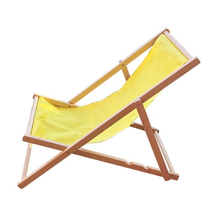 Wood Swimming Pool Beach Sling Sun Lounge  Chair