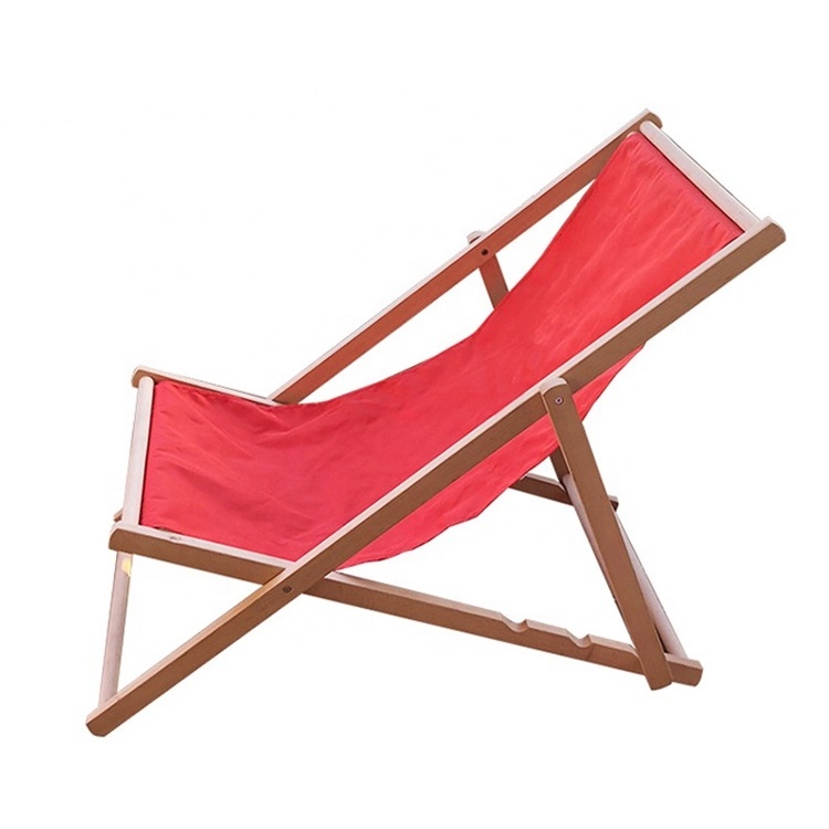 Wood Swimming Pool Beach Sling Sun Lounge  Chair