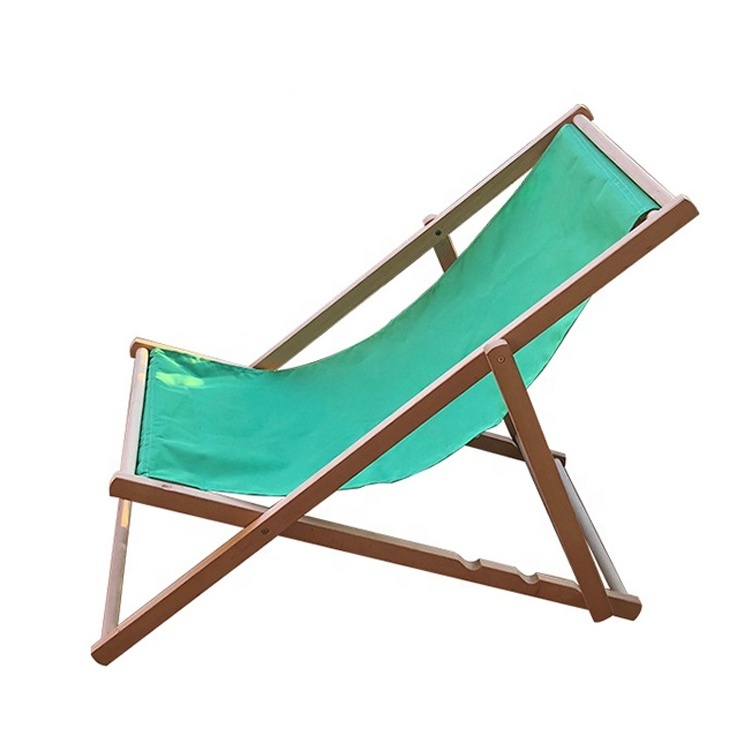 Wood Swimming Pool Beach Sling Sun Lounge  Chair