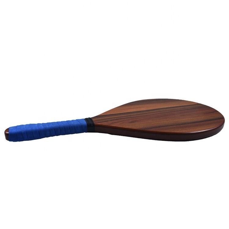 Includes 2 Paddles and 2 Balls Blue Grip Frescobol Wood Beach Racket Set