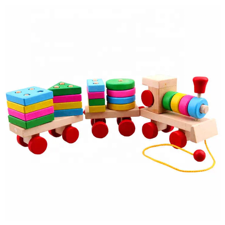 Wooden Kids Educational Train Shaped Toys