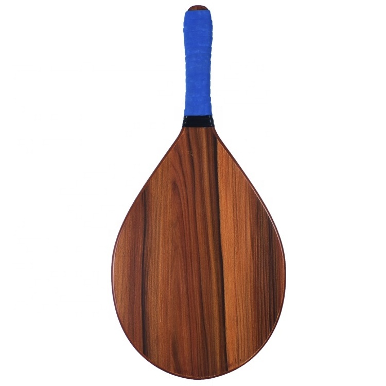 Includes 2 Paddles and 2 Balls Blue Grip Frescobol Wood Beach Racket Set