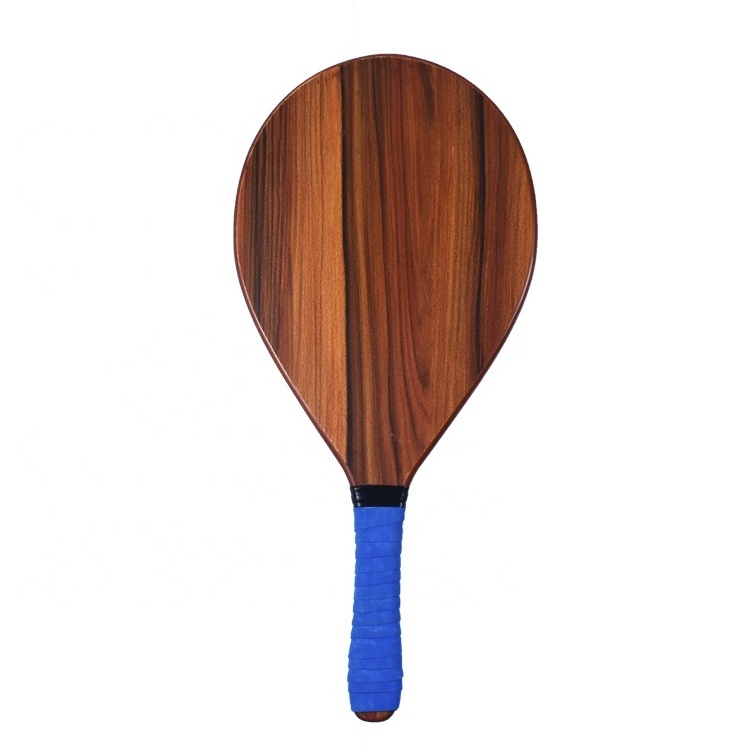 Includes 2 Paddles and 2 Balls Blue Grip Frescobol Wood Beach Racket Set