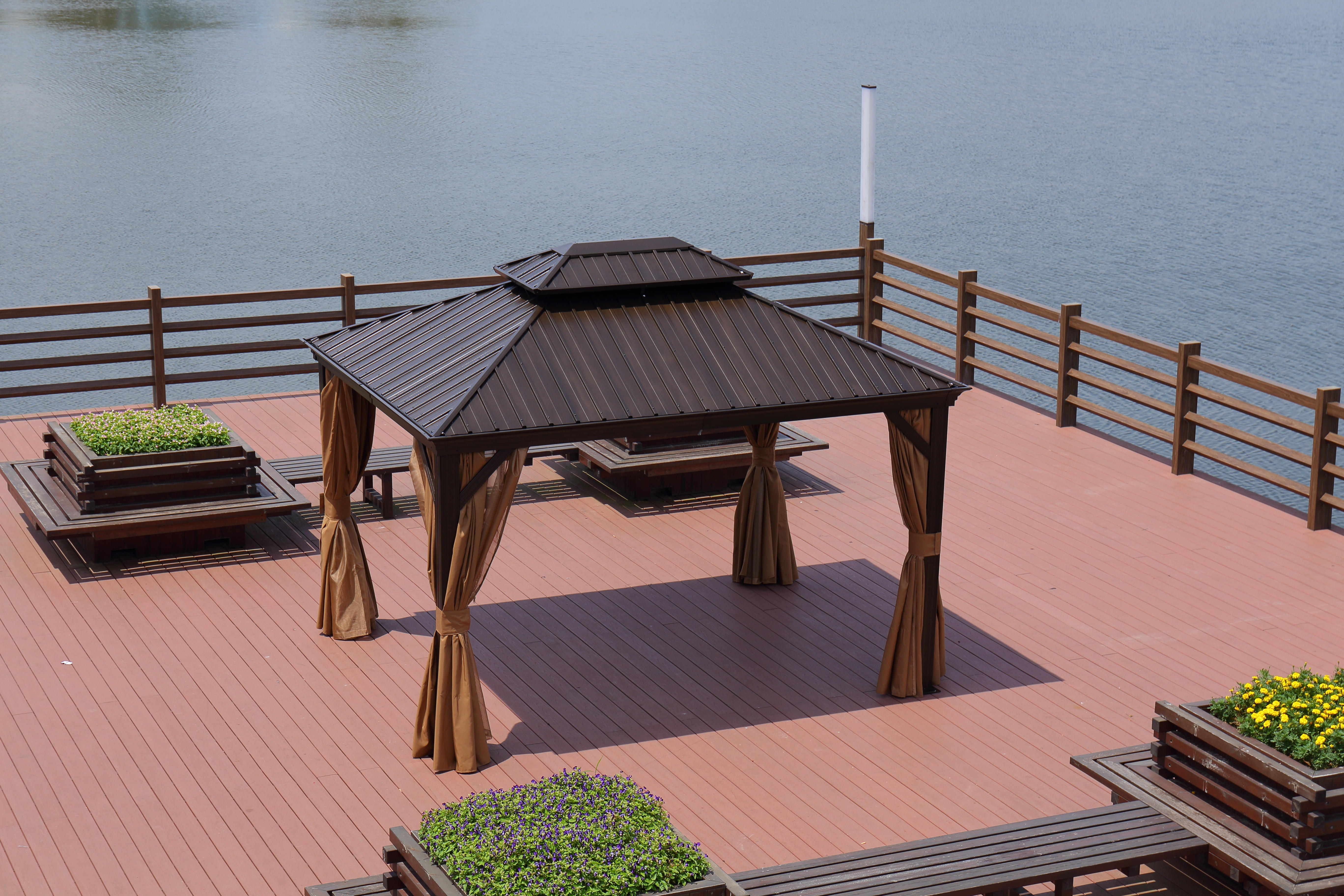 12*16Fft Outdoor Galvanize Double Top Gazebo steel hardtop gazebo