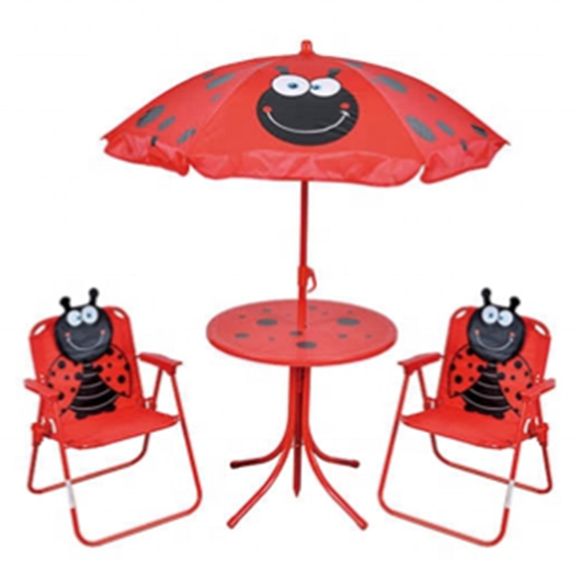 2024 new hotsale kids furniture  kids table and chair with umbrella 4pcs kids garden set for beach