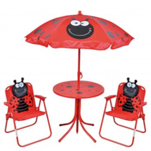 2024 new hotsale kids furniture  kids table and chair with umbrella 4pcs kids garden set for beach