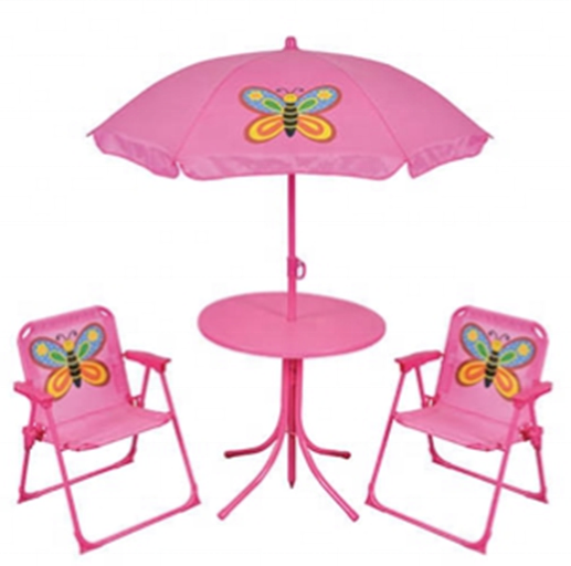 2024 new hotsale kids furniture  kids table and chair with umbrella 4pcs kids garden set for beach