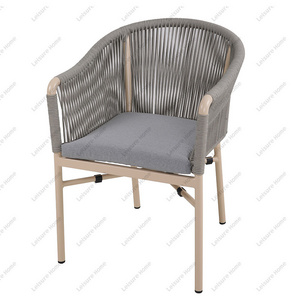 Hot Sale Hotel Restaurant Garden Chairs Outside Sling Dining Outdoor Garden Aluminum Rope Chair Garden Waterproof Chairs