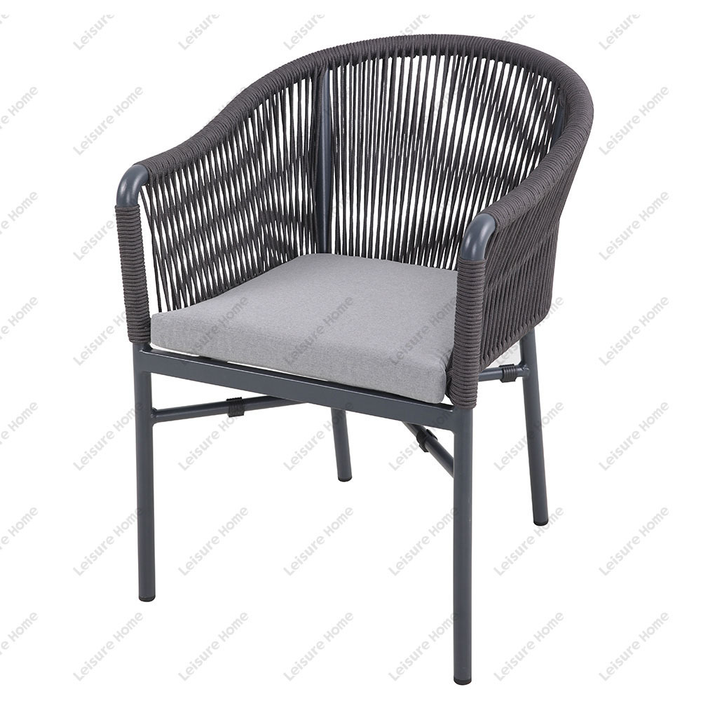 Hot Sale Hotel Restaurant Garden Chairs Outside Sling Dining Outdoor Garden Aluminum Rope Chair Garden Waterproof Chairs