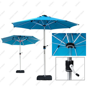 Custom Aluminum Pole Patio Umbrella Led Light Sun Umbrella Beach Patio Fabric Waterproof Folding Led Patio Umbrella With Lights