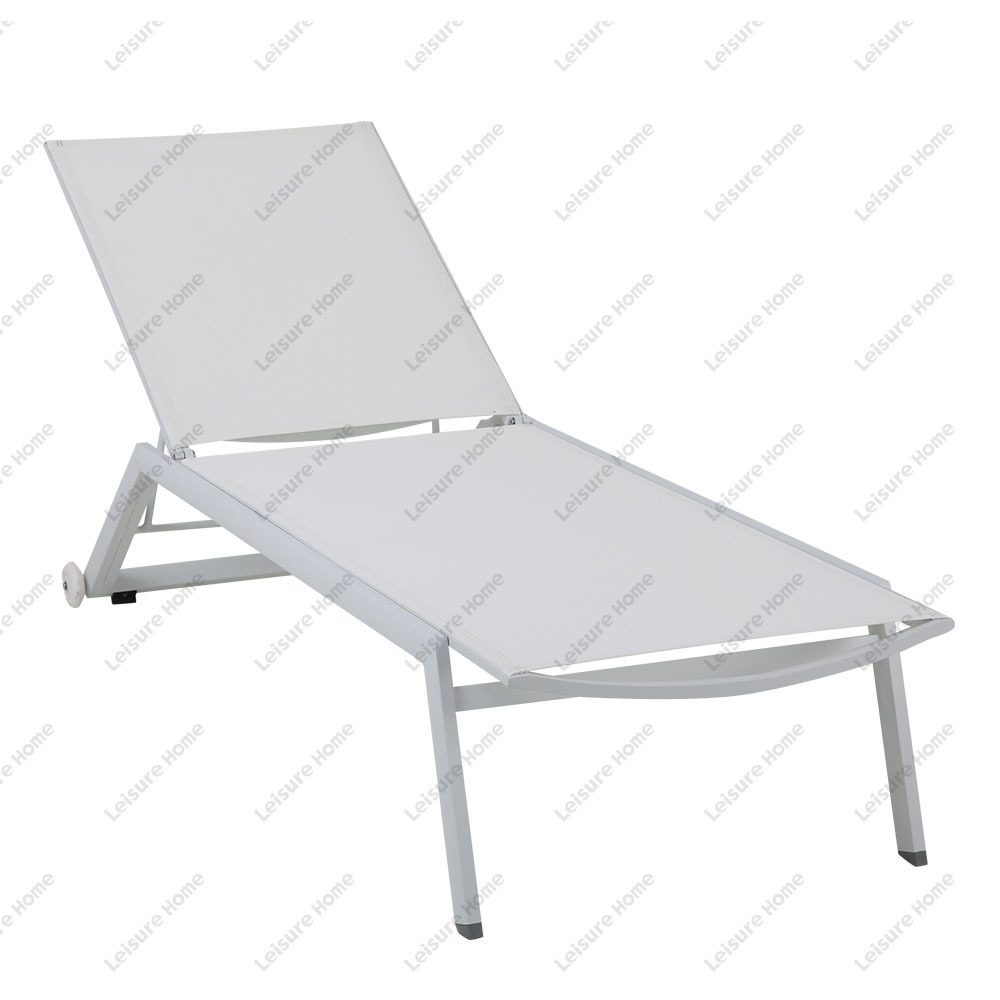 High Quality Pool Deck Sun Loungers Portable Adjustable Poolside Furniture Lounger Reclining Sun Lounger Aluminium With Wheel