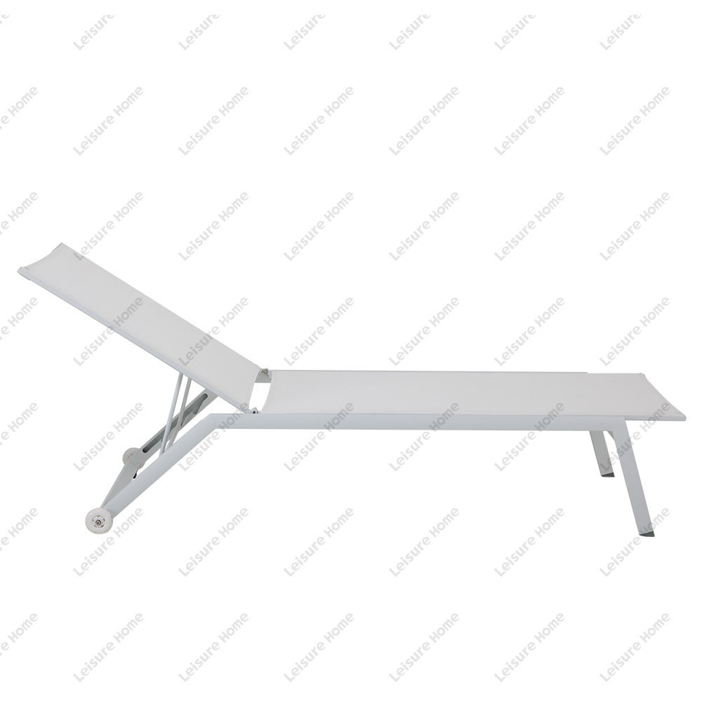 High Quality Pool Deck Sun Loungers Portable Adjustable Poolside Furniture Lounger Reclining Sun Lounger Aluminium With Wheel