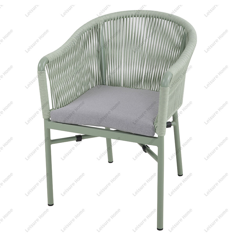 Hot Sale Hotel Restaurant Garden Chairs Outside Sling Dining Outdoor Garden Aluminum Rope Chair Garden Waterproof Chairs