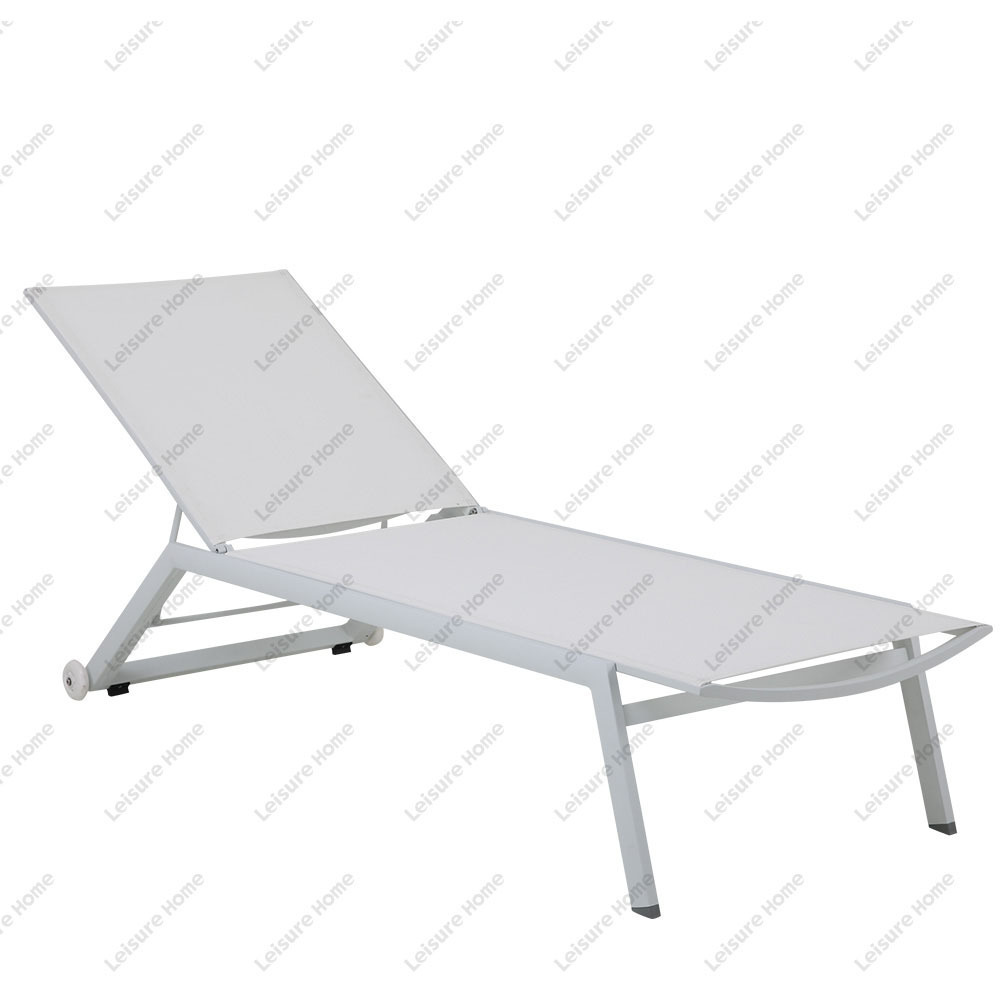 High Quality Pool Deck Sun Loungers Portable Adjustable Poolside Furniture Lounger Reclining Sun Lounger Aluminium With Wheel