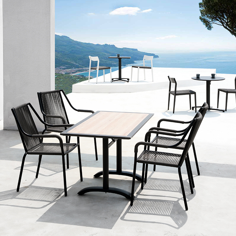 Luxury Outdoor Dining Table Chairs Spring Hotel Patio Chairs Outdoor Dining Black Paito Garden Outdoor Dining Chair