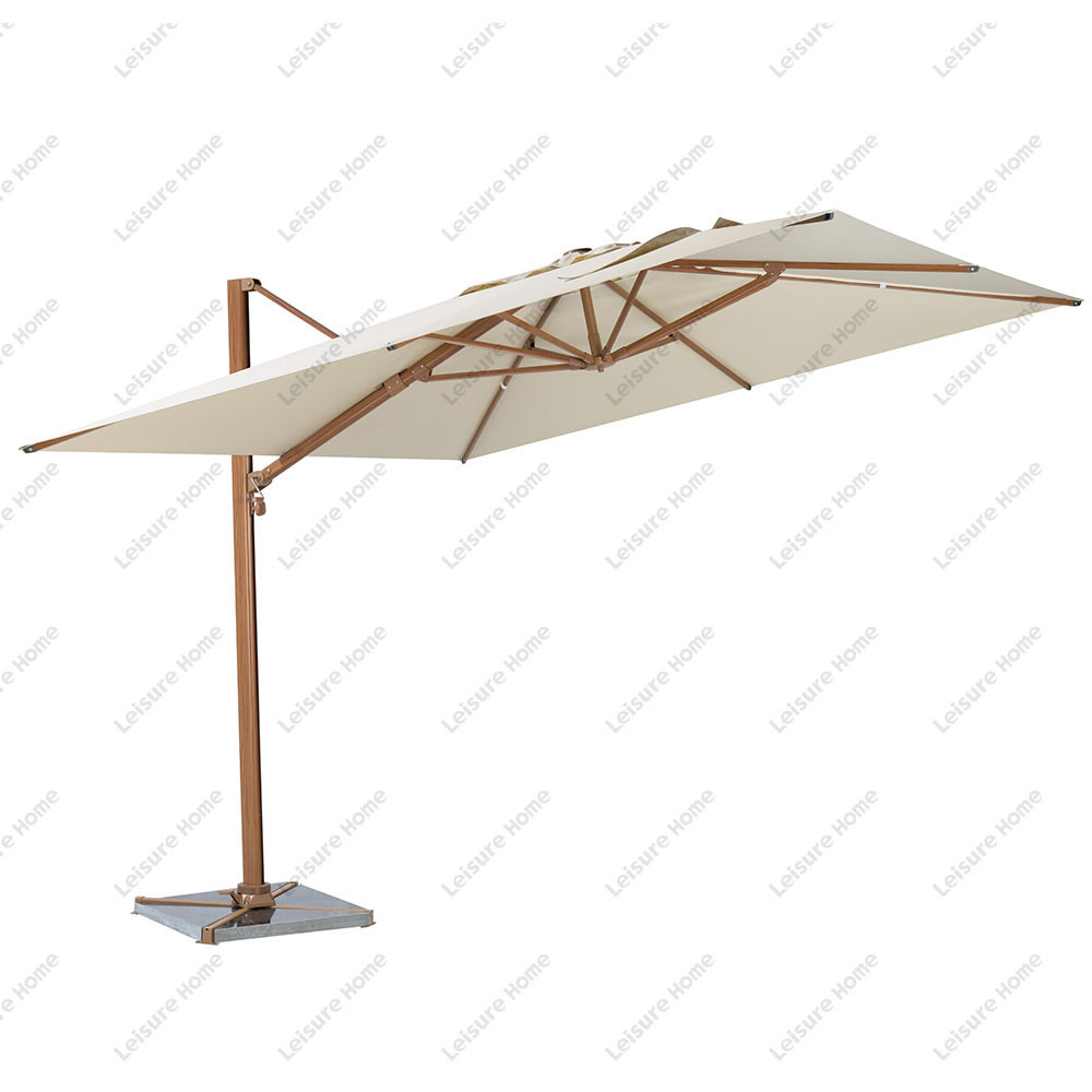 Roma Cantilever Umbrella Aluminum Outdoor Hotel Aluminum Roma Sun Umbrella 3*3M Parasol Wooden Printing Big Roma Umbrella