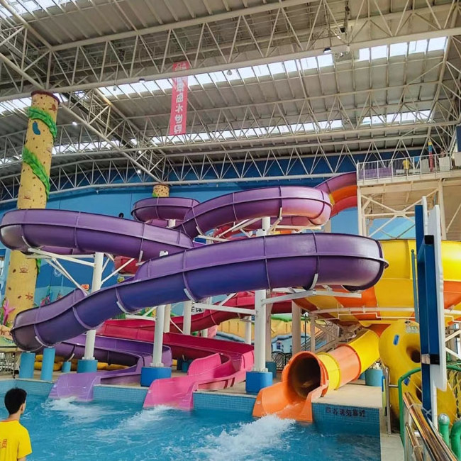 customized fiberglass pool slide for children and adult spiral fiberglass pool slides