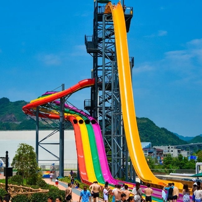 fiberglass high speed water park slides for kids and adults