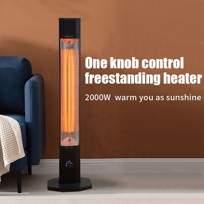 EH500 2000W Patio Floor Freestanding Infrared Heater With Remote Control Tip Over And Over Heat Protection CE UKCA CB