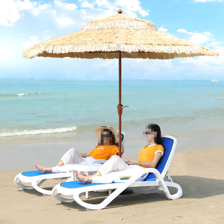 Custom high quality maldives straw simulation thatch palm beach umbrellas