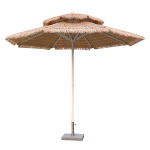 Custom high quality maldives straw simulation thatch palm beach umbrellas