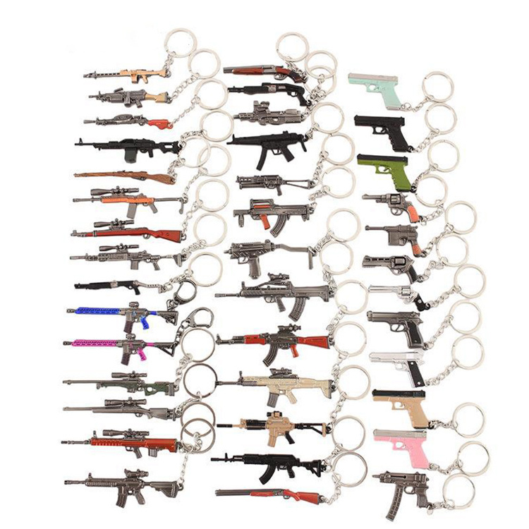 Hot Wholesale gun key chain keychain 5CM9CM 18cm M24 Metal Game Gun Model Key Chain Gun toy key chain