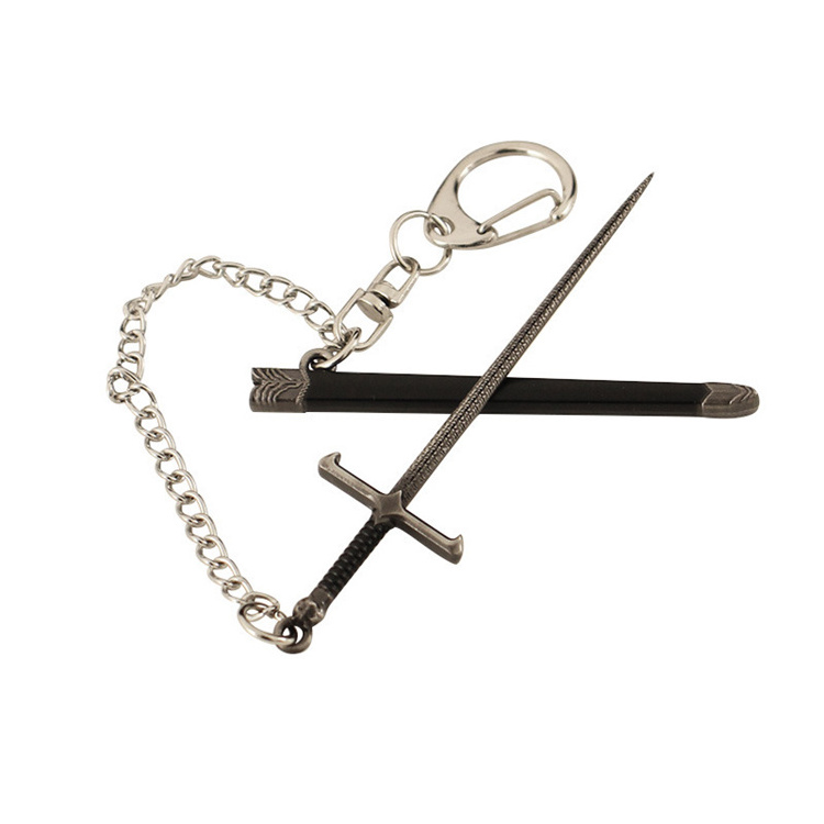 Wholesale Custom High Quality Mini Direwolf Sword Keychain From Game of Thrones