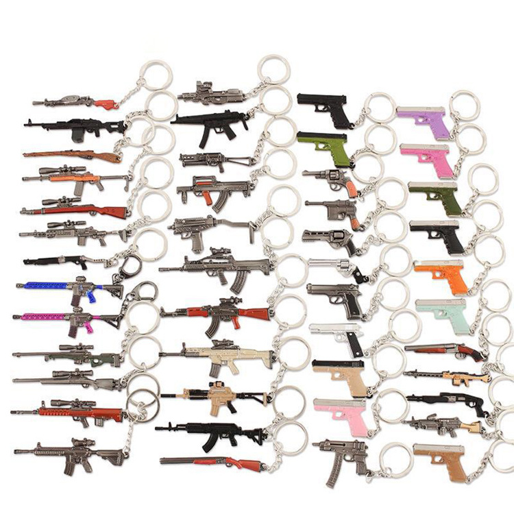 Hot Wholesale gun key chain keychain 5CM9CM 18cm M24 Metal Game Gun Model Key Chain Gun toy key chain