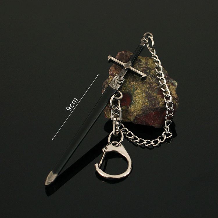 Wholesale Custom High Quality Mini Direwolf Sword Keychain From Game of Thrones