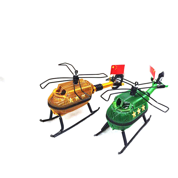 Excellent Handicrafts Creative Aluminium Wire diy crafts helicopter airplane model aircraft