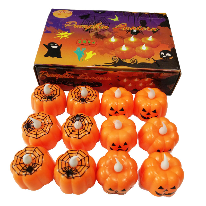 party halloween Orange flameless led spider web candle light electronic for party halloween