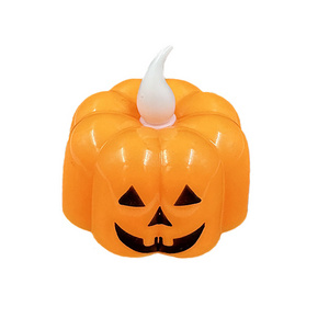 Orange Flashing Halloween plastic pumpkin candle light for Halloween