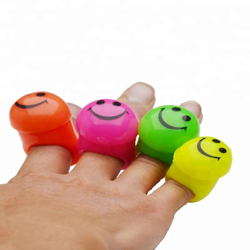 smiley led ring Finger party Blinking ring light up Flashing jelly smiley ring for Toy CE RoHS